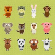 Set of animal cartoon characters