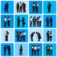 Silhouettes Of Active Business People Vector