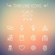 Business thin line icon set N4