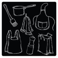 vector illustration silhouettes of kitchen accessories N6