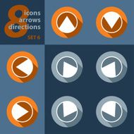 set of eight icons with arrows in all directions