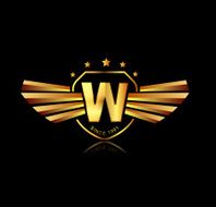 Letter W winged crests logo Alphabet logotype design concept