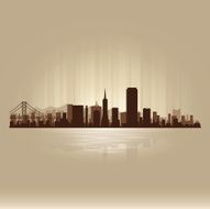 San Francisco California brown skyline city silhouette