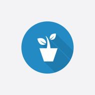 houseplant Flat Blue Simple Icon with long shadow