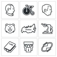 Russia country icons Vector Illustration