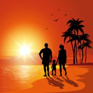 Walk on the beach at sunset N2