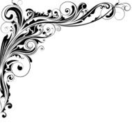 Swirl floral black angle design