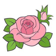 Pink rose vector illustration N2