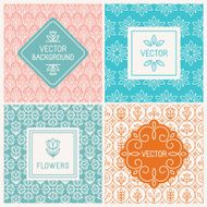 Vector mono line graphic design templates N3