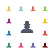 detective flat icons set