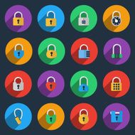 Padlock icons in flat style N2