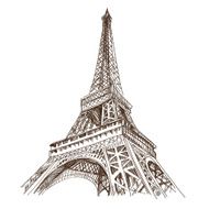 Paris city hand drawn vector illustration N2