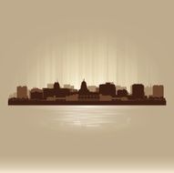 Madison Wisconsin brown skyline city silhouette