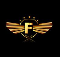 Letter F winged crests logo Alphabet logotype design concept