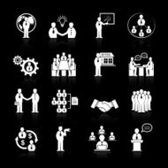 Business team meeting icons set N2