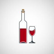 Bottle of wine and glass N6