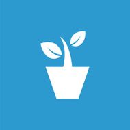 houseplant icon white on the blue background