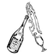 Bottle of wine and glass N7