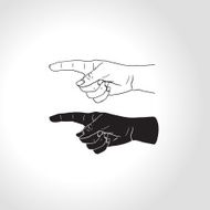 Silhouette of pointing finger hand N2