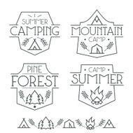 Camping badges and icons