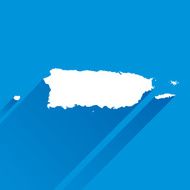 Blue Puerto Rico Map Icon