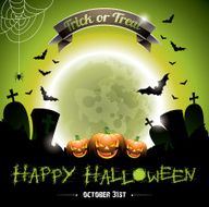 Illustration on a Happy Halloween theme with pumkins