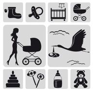 Collection of baby symbols Vector N2