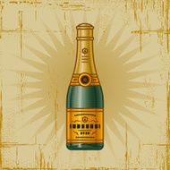 Retro Champagne Bottle N2