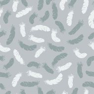 Seamless pattern with hand drawn bird feathers