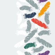 Seamless pattern with hand drawn bird feathers N2