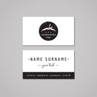 Barbershop business card design concept Logo with scissors and hair