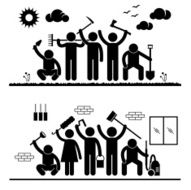 Community Effort Humanity Volunteer Pictogram