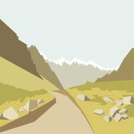Mountain landscape background vector illustration
