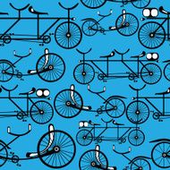 seamless pattern retro bicycle