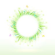 Summer green grass circle frame for your text