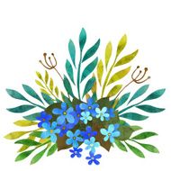 Hand drawn bouquet with wildflowers