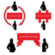 Fat and slim male vector silhouette