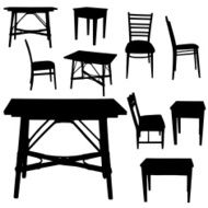 Vector silhouette of furniture N2