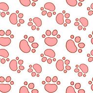 Animals foot print seamless pattern