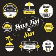 labels for summer with dark background