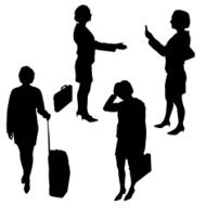 Vector silhouette of business people N121