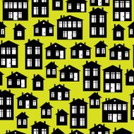 houses icon of seamless pattern