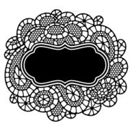 Vintage fashion lace frame with abstract flowers N2