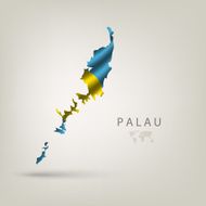 Flag of PALAU as a country with shadow N2