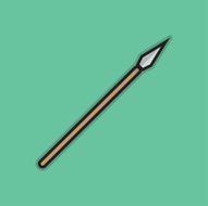 Flat Stroke Spear Icon