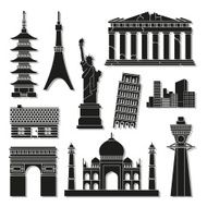 Landmark icons set great for any use Vector EPS10