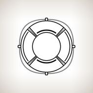 Silhouette lifebuoy on a light background N2
