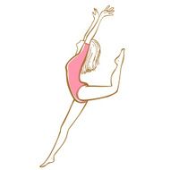 Jumping woman ballerina