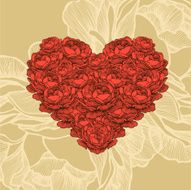 Heart of roses vector illustration