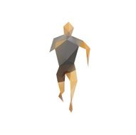 Sports man running abstract isolated on a white backgrounds N8